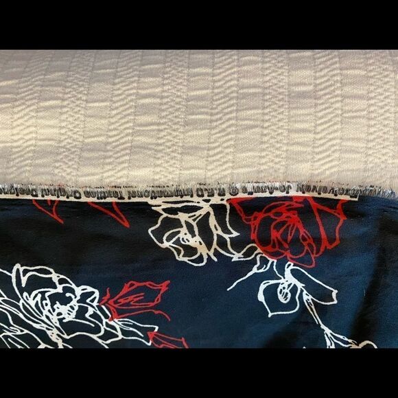 Y2K Fabric sheer black red ivory floral # 0756 - Picture 4 of 6